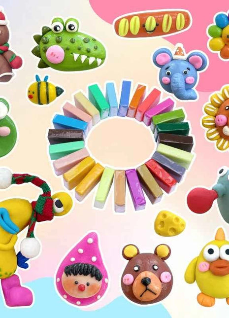 Blocco di argilla polimerica 24/32 colori con scatola di colori per attrezzi Set Processo di stampaggio Forno Cottura Accessori fai da te fatti a mano per bambini principianti