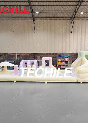 Parco giochi commerciale di moda gonfiabile che rimbalza scivolo d'acqua parco divertimenti percorso ad ostacoli gonfiabile splash pad parco acquatico