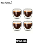 Set Tazze in Vetro a Doppia Parete Borosilicato Termoresistente per Tè Caffè Succo e Acqua