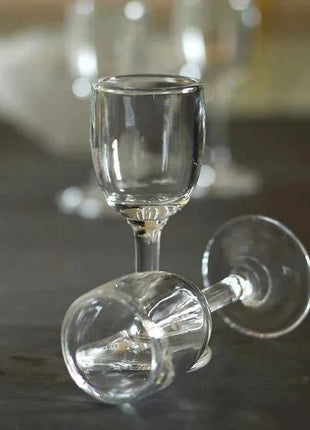 Set 6 Calici Shot 25ml in Vetro Senza Piombo con Stelo per Bar Matrimoni e Feste
