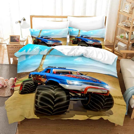 M-Monster Jam Bedding Set Single/Twin/Full/Queen/King Size Monster Jam F-F1 Bed Set Aldult Kid Bedroom Duvetcover Sets 3D Anime