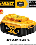 100% Authentic Dewalt 18V/20V 6.0Ah Li-Ion Replacement Battery for Power Tools, Compatible with DCB200 DCB202 DCB205 DCB206 DCB209