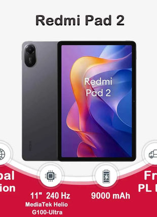 Xiaomi Redmi Pad 2 WIFI,11 ",90Hz,MediaTek Helio G100-Ultra,8MP Caméra,9000 mAh