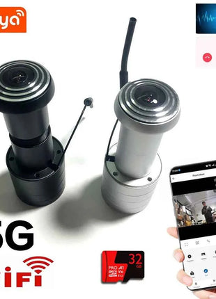 Nuova Telecamera Spioncino WiFi Tuya 1080P HD 3MP H.265 Grandangolare FishEye CCTV di Rete Mini P2P ONVIF