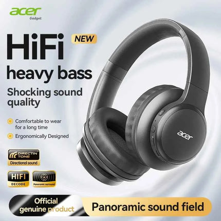 Acer Ohr559 Wireless Bluetooth Headset with High-Fidelity Stereo Bass Sound, Noise Reduction for Calls, Music, and Gaming, No Delay, Long Battery Life, Full-Ear Coverage, Comfortable Fit, with Microphone