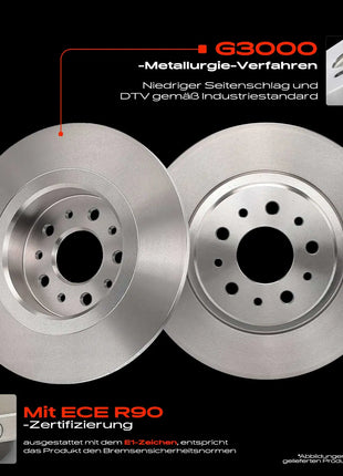 Dischi Freno Posteriori Frankberg 2x per Alfa Romeo 147 937 156 932 Sportwagon GT 2002-2010 46469908 46542702