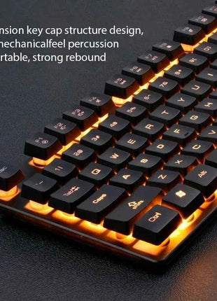 KM320 Keyboard And Mouse Set Waterproof Luminous Game Backlit Keyboard