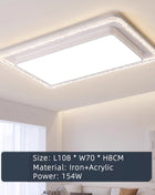 Luci del soggiorno telecomandate Lampada da soffitto moderna a LED in cristallo imitazione acrilico Decorazioni per la casa Illuminazione per camera da letto studio per bambini
