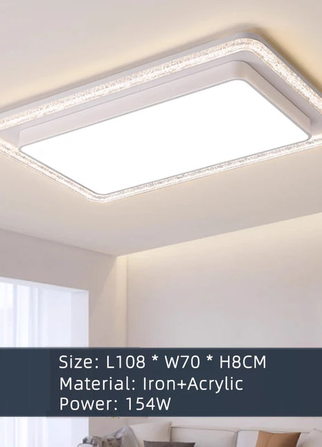 Luci del soggiorno telecomandate Lampada da soffitto moderna a LED in cristallo imitazione acrilico Decorazioni per la casa Illuminazione per camera da letto studio per bambini