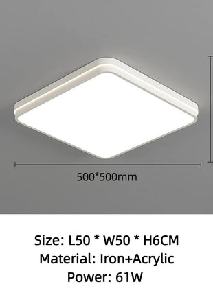 Lampade da soffitto per interni nordici Decorazione moderna del soggiorno della casa Apparecchio di controllo remoto Lampadario da studio quadrato per camera da letto per bambini