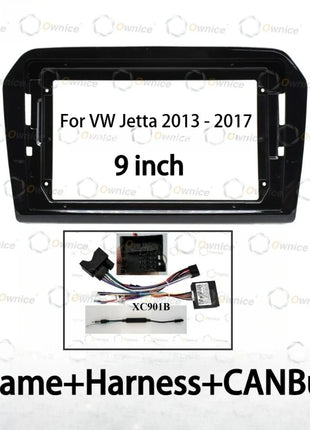 Cornice Radio Android Ownice 9 Pollici Quadlock per Auto, per Jetta 2013-2017, Pannello Stereo 2 DIN con Cablaggio 16PIN e Box Canbus