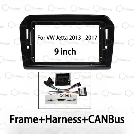 Cornice Radio Android Ownice 9 Pollici Quadlock per Auto, per Jetta 2013-2017, Pannello Stereo 2 DIN con Cablaggio 16PIN e Box Canbus