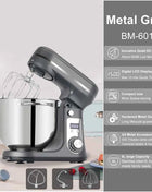 BioloMix 6-speed Kitchen Food Stand Mixer 1200W DC Quiet Motor  6L Stainless Steel Bowl with Cream Egg Whisk Whip Dough Kneader
