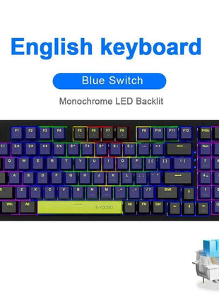 E-YOOSO Z94 USB Mechanical Gaming Keyboard Wired Monochrome Backlit 94 Key Russian Brazilian Portuguese for Compute Laptop PC