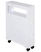 HOMCOM Mobile Bagno con Ruote, 2 Cassetti e Ripiano 16x52x71,5 cm – Bianco