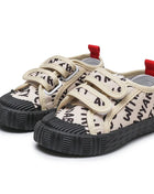 Toddler Shoes for Girls Boys Canvas Shoes with Soft Sole Non-Slip Letters Children Casual Shoes Kids Tenis Breathable Versatile Sneakers