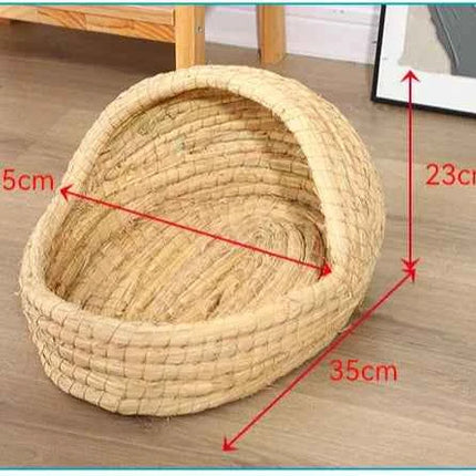 Grass Woven Bird Nest Rabbit Grass Nest Grass Mat Hamster Accessories Slippers Rabbit Nest Rabbit Winter Warm Pet Supplies
