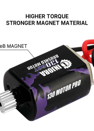 INJORA 130 Brushed Motor 60T 80T with Stainless Steel Pinion for 1/24 RC Crawler FMS FCX24 Upgrade (INM12)