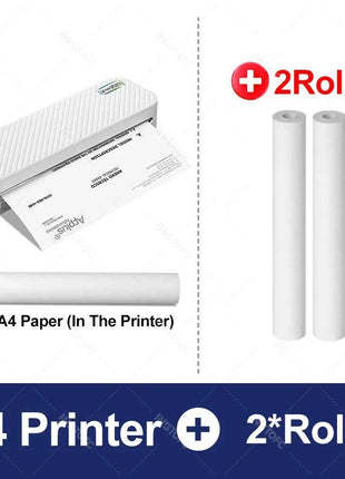 Portable A4 Thermal Printer Bluetooth Photos PDF Document Printing Machine Folded Rolls Paper For Office Work Home School Travel