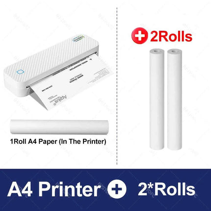 Portable A4 Thermal Printer Bluetooth Photos PDF Document Printing Machine Folded Rolls Paper For Office Work Home School Travel