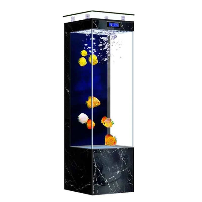 Living room vertical small fish tank  integrated circulation filtration household ultra-white ecological aquarium viewin