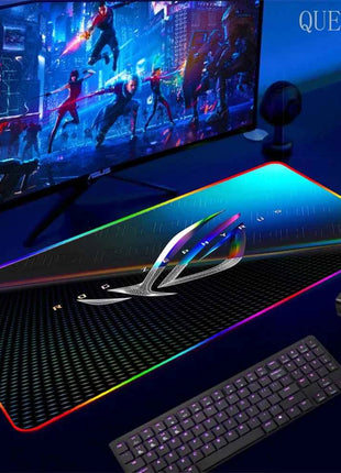 Cartoon Asus Deskmat Mouse Pad Gaming LED Mouse Mat 900x400 Mousemats Table Pads PC Office Desk Mat RGB Keyboard Mats XXL