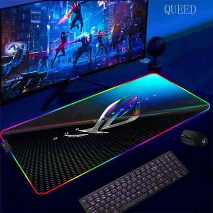 Cartoon Asus Deskmat Mouse Pad Gaming LED Mouse Mat 900x400 Mousemats Table Pads PC Office Desk Mat RGB Keyboard Mats XXL