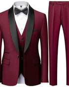 Abito Uomo 3 Pezzi Nero Slim Fit - Giacca, Pantalone e Gilet Cerimonia