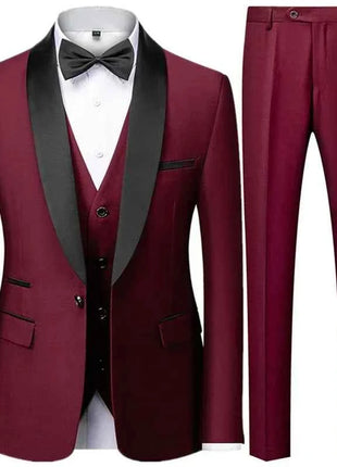 Abito Uomo 3 Pezzi Nero Slim Fit - Giacca, Pantalone e Gilet Cerimonia