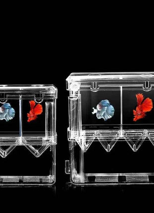 Acrylic 3 Sizes Double-Deck Clear Fish Breeding Isolation Box Hatchery Divider for Shrimp Clownfish Aggressive Fish Injured
