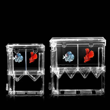 Acrylic 3 Sizes Double-Deck Clear Fish Breeding Isolation Box Hatchery Divider for Shrimp Clownfish Aggressive Fish Injured