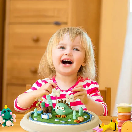 Set di argilla leggera non tossica da 12/24/36 colori, argilla modellabile morbida ad asciugatura all'aria per bambini, kit per scultura fai-da-te e gioco creativo