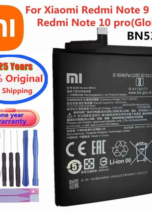2025 Year 100% Original BN53 Battery For Xiaomi Redmi Note 10 pro 10pro / Redmi Note 9 Pro Redmi Note 9pro 5020mAh Phone Bateria