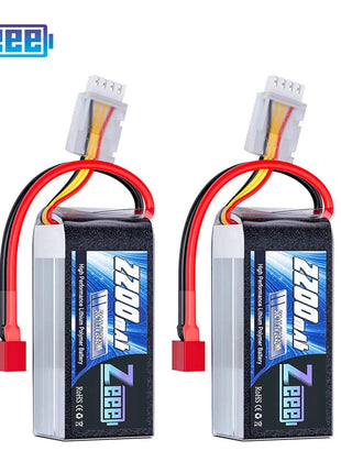 2pcs Zeee 3S 2200mAh Shorty Lipo Battery 11.1V 50C with T/XT60 Plug for RC Car Truck Drone Airplane FPV RC Hobby Models Parts