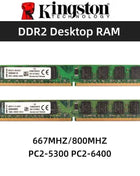 Kingston Memoria RAM DDR2 2GB 800Mhz 667MHz PC2-5300 PC2-6400 240 Pins 1.8V NON ECC Desktop Memory Model