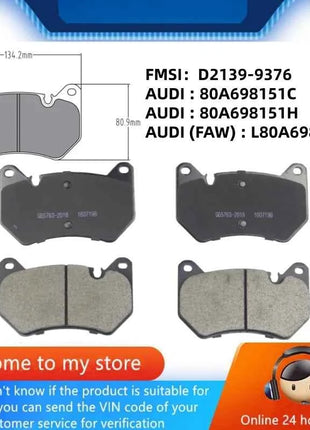 For AUDI Q5 quattro(FY) FAW AUDI Q5L Sportback quattro(87I/87U) Front Brake Pads 80A698151C 80A698151H/Auto Parts -22044