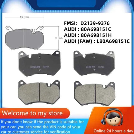 For AUDI Q5 quattro(FY) FAW AUDI Q5L Sportback quattro(87I/87U) Front Brake Pads 80A698151C 80A698151H/Auto Parts -22044