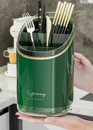 Luxury Chopsticks Storage Box, Household Kitchen Tube, Multi-Functional Draining Rack, Integrated Compartment Cage, Knife Holder