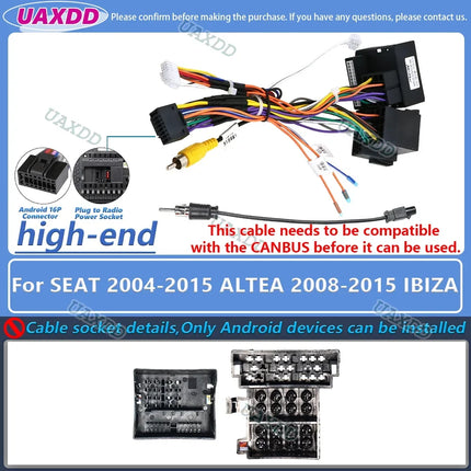 Per SEAT 2009-2013 Ibiza 2018 ARONA 2018 ATECA 2004-2015 ALTEA 2005-2012 2018 Leon 2 Din CD Auto cablaggio decodificatore canbus box