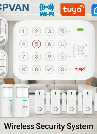Sistema di Allarme Domestico Wireless Intelligente CPVAN con Pannello di Sicurezza WIFI 4G, Kit Allarme con Tastiera, Supporta il Controllo Tuya/Smart Life