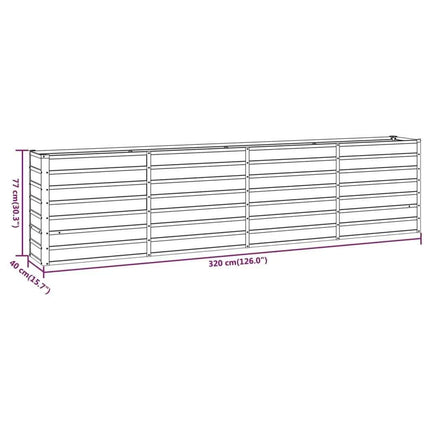 Garden flower box, 320x80x77 cm steel frame, villa courtyard combined planting trough, outdoor anti-corrosion planting box