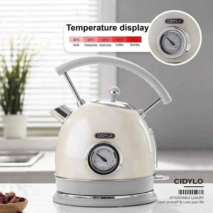 1.8L Retro Electric Kettle Household Quick Kettle Automatic Power Off With Temperature Display Teapot Keep Warm Kettle 1800W