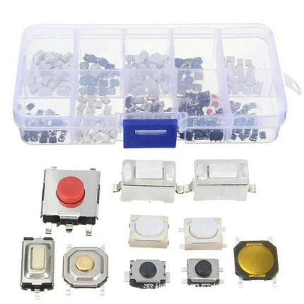 100/200/250 pz 10 tipi di kit combinato trigger interruttore pulsante tattile momentaneo in miniatura adatto per chiave remota dell'auto con pl