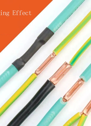 250 pcs GT Copper Connecting Tube Common Wire Small Copper Tube Terminal Cable Lug Bootlace Ferrule Kit with Crimping Pliers