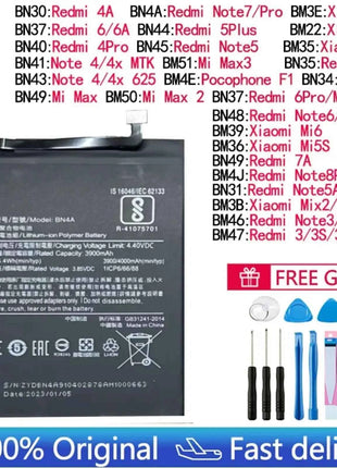Battery For Xiaomi Mi Redmi Note Max Mix 2 3 3S 3X 4 4X 4A 5 5A 5S 5X M5 6 6A 7 7A 8 8T 9 9A M9 SE Pro Plus Lite batteries