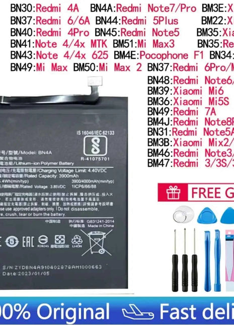 Battery For Xiaomi Mi Redmi Note Max Mix 2 3 3S 3X 4 4X 4A 5 5A 5S 5X M5 6 6A 7 7A 8 8T 9 9A M9 SE Pro Plus Lite batteries