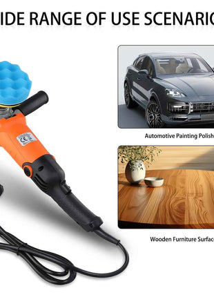 Podofo 1200W Rotary Car Buffer Polisher Waxer Detachable Handle for Boat Car Polishing and Waxing 8800RPM Sponge Rotary Polisher