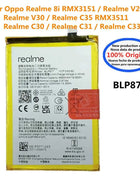 New Original Battery BLP877 For OPPO Realme 8i RMX3151 V20 V30 C35 RMX3511 C30 C31 C33 5000mAh Mobile Phone Bateria Battery