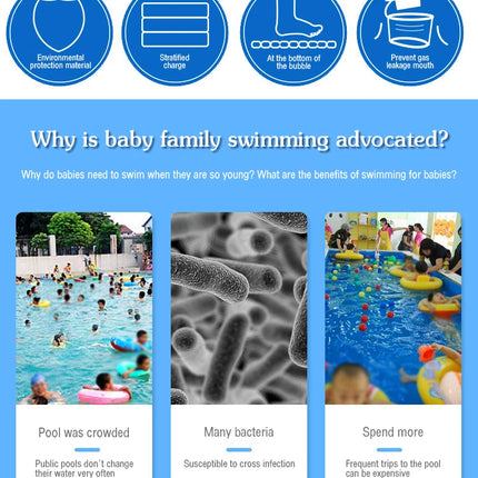Piscina gonfiabile rettangolare in PVC per adulti, bambini e famiglie, 2/2,6/3 m, per giochi acquatici all'aperto.