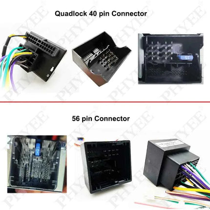 Telaio pannello Android da 10", cablaggio decodificatore CAN Bus (Quadlock/56P) per Peugeot 208 2008 2015-2019, ritenzione SWC Plug & Play a 16 pin